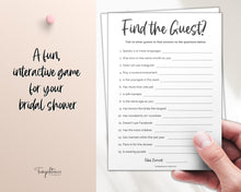 Load image into Gallery viewer, 'Find the Guest' Bridal Shower Game Printable
