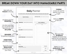Load image into Gallery viewer, Ultimate ADHD Planner Bundle | Printable ADHD Neurodivergent Daily Life Planner, Fitness, Goal, Finances & Budget, Self Care Planner | Mono