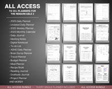 Load image into Gallery viewer, ALL ACCESS template pack for the reMarkable 2 | 2025 Daily Planner, Digital To Do List, Meeting Minutes, Journal & Notebook, Calendar, Tasks