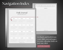 Load image into Gallery viewer, Daily Journal for the reMarkable | Digital Hyperlinked Lined Notebook