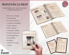 Load image into Gallery viewer, Business Plan Template | Editable Small Business Start Up Workbook in Canva | Lux