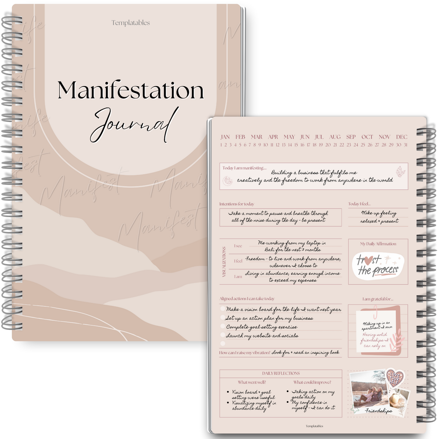 Manifestation Journal | Law of Attraction Daily Planner to Manifest your Dream Life | A5 Lux