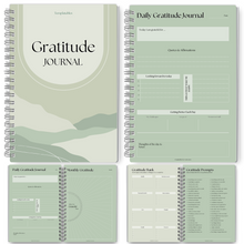 Load image into Gallery viewer, Gratitude & Mindfulness Journal | Gratitude Template, Self Care Planner, Positivity Diary, Daily Journal, Gratitude Jar, Wellness, Manifestation Journal | A5 Green