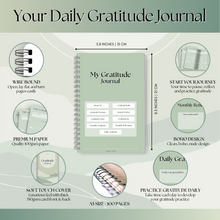 Load image into Gallery viewer, Gratitude & Mindfulness Journal | Gratitude Template, Self Care Planner, Positivity Diary, Daily Journal, Gratitude Jar, Wellness, Manifestation Journal | A5 Green