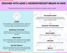Load image into Gallery viewer, Ultimate ADHD Planner Bundle | Printable ADHD Neurodivergent Daily Life Planner, Fitness, Goal, Finances & Budget, Self Care Planner | Pastel Rainbow