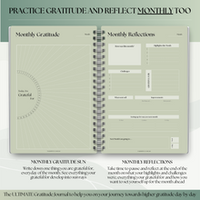 Load image into Gallery viewer, Gratitude & Mindfulness Journal | Gratitude Template, Self Care Planner, Positivity Diary, Daily Journal, Gratitude Jar, Wellness, Manifestation Journal | A5 Green