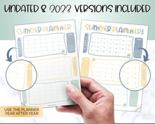 Load image into Gallery viewer, Kids Summer Calendar 2023 | Summer Poster, Summer Countdown, Printable Planner & Checklist | Dinosaur