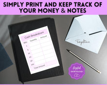 Load image into Gallery viewer, Printable Cash Breakdown Teller Slips for Withdrawals, Sinking Funds & Cash Envelopes