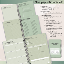 Load image into Gallery viewer, Gratitude & Mindfulness Journal | Gratitude Template, Self Care Planner, Positivity Diary, Daily Journal, Gratitude Jar, Wellness, Manifestation Journal | A5 Green