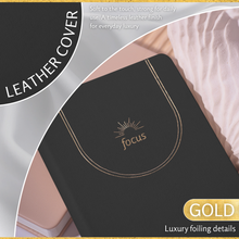 Load image into Gallery viewer, ADHD Daily Planner for Neurodivergent Adults – Premium Leather Productivity & Task Management Planner with Guided Focus Pages, 170gsm Paper, Gold Foiling & Gift Box – Undated | A5