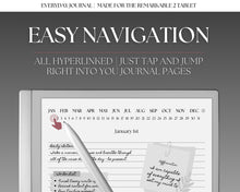 Load image into Gallery viewer, Daily Journal for the reMarkable | Digital Hyperlinked Lined Notebook