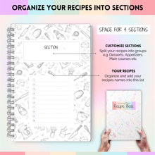 Load image into Gallery viewer, Recipe Notebook & Family Cookbook: Blank Recipe Book to Create and Organize Your Own Personalized Recipe Collection | A5 Mono