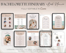 Load image into Gallery viewer, Bachelorette Itinerary Template | eBook Itinerary for Weekend Girls Trip away for hen party's & bachelorettes!