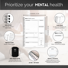 Load image into Gallery viewer, Mental Health Journal for Men | Daily Gratitude, Self Care, Intentions, Affirmations and Nutrition | A5 Mono