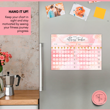 Load image into Gallery viewer, 3-Month Fitness Tracker with Gold Stars to Track Daily Workouts | Pink A4