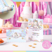 Load image into Gallery viewer, Unicorn Party Invitations | 35 Pack with Envelopes & Stickers