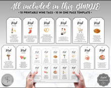 Load image into Gallery viewer, Marriage Milestone Wine Basket Tags | Printable Wine Bottle Gift Tag Labels for Newlyweds and Bridal Showers