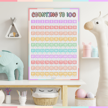Load image into Gallery viewer, Counting to 100 Poster for Kids – A3 Double-Sided Educational Poster for Nursery, Preschool & Home Learning