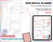 Load image into Gallery viewer, ALL ACCESS Digital Planners | 2026 Colorful Planner Bundle with Daily Weekly Planners | Includes Recipe, Notebook, Fitness, Goal, Budget & Meal & ADHD