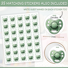 Load image into Gallery viewer, Templatables Pin the Dummy Baby Shower Party Game – Double Sided A2 Poster, 35 Stickers, Fun Baby Shower or Gender Reveal Party Game