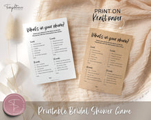 Load image into Gallery viewer, 'What’s in your Phone?' Bridal Shower Game Printable