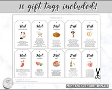 Load image into Gallery viewer, Marriage Milestone Wine Basket Tags | Printable Wine Bottle Gift Tag Labels for Newlyweds and Bridal Showers