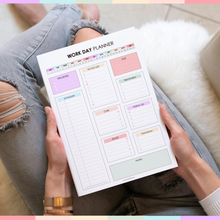 Load image into Gallery viewer, Work Day Planner Notepad | Daily Organizer to Structure Your Day, Boost Productivity, and Get Things Done | Undated and Premium 120gsm Paper | A4 Rainbow