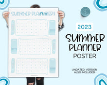 Load image into Gallery viewer, Kids Summer Calendar 2023 | Summer Poster, Summer Countdown, Printable Planner & Checklist | Blue