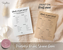 Load image into Gallery viewer, 'What's in your Purse?' Bridal Shower Game Printable