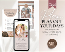 Load image into Gallery viewer, Bachelorette Itinerary Template: Personalize with our Canva Template | Mobile Itnierary for Weekend Girls Trips