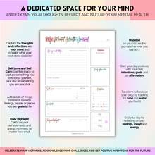 Load image into Gallery viewer, Mental Health Journal | Daily Gratitude, Self Care, Intentions, Affirmations and Nutrition | A5 Pastel Rainbow