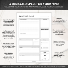 Load image into Gallery viewer, Mental Health Journal for Men | Daily Gratitude, Self Care, Intentions, Affirmations and Nutrition | A5 Mono