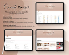 Load image into Gallery viewer, Social Media Planner &amp; Content Calendar Notion Template | Aesthetic Notion Dashboard for Content Creators
