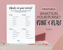 Load image into Gallery viewer, 'What's in your Purse?' Bridal Shower Game Printable