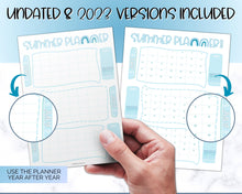 Load image into Gallery viewer, Kids Summer Calendar 2023 | Summer Poster, Summer Countdown, Printable Planner & Checklist | Blue