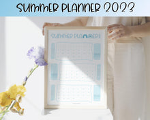 Load image into Gallery viewer, Kids Summer Calendar 2023 | Summer Poster, Summer Countdown, Printable Planner & Checklist | Blue