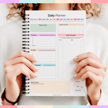 Load image into Gallery viewer, ADHD Daily Planner for Neurodivergent Adults - Productivity Daily Planner & Task Management to Stay Organized and Focused | A5 Pastel Rainbow