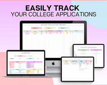 Load image into Gallery viewer, College Application Planner | College App Tracker Spreadsheet for College Research, Scholarship, Academic Student Planner &amp; University List | Colorful
