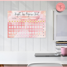 Load image into Gallery viewer, Weight Loss Progress Chart Poster with 88 Gold Star Stickers – A4 Size | Thick 450gsm Card | Track Every Pound Lost | Wall Chart for Slimming Motivation