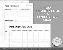 Load image into Gallery viewer, Family Meeting Guide - 12pg Printable Bundle with Meeting Agenda | Family Calendar, Household Planner & Home Organization | Mono