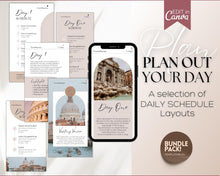 Load image into Gallery viewer, MOBILE Travel Itinerary Template | Create Your Travel Guide Itinerary for Weekend Trips, Birthdays, Girls Trips with Canva