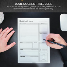 Load image into Gallery viewer, Mental Health Journal for Men | Daily Gratitude, Self Care, Intentions, Affirmations and Nutrition | A5 Mono