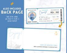 Load image into Gallery viewer, Cruise Ticket Template | Editable Boarding Pass Cruise Vacation Ticket for a Surprise Trip