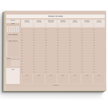 Load image into Gallery viewer, Weekly Hourly Planner Desk Pad | A4 Undated Time Blocking Notepad & Weekly Schedule & To Do List