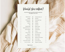 Load image into Gallery viewer, 'Would She Rather?' Bridal Shower Game Printable