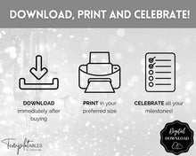 Load image into Gallery viewer, Marriage Milestone Wine Basket Tags | Printable Wine Bottle Gift Tag Labels for Newlyweds and Bridal Showers