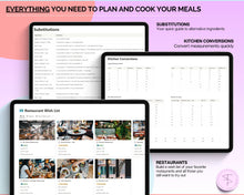Load image into Gallery viewer, Meal Planner Notion Template | Digital Recipe Manager, Grocery List &amp; Recipe Book
