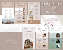 Load image into Gallery viewer, MOBILE Travel Itinerary Template | Create Your Travel Guide Itinerary for Weekend Trips, Birthdays, Girls Trips with Canva