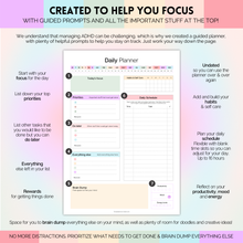 Load image into Gallery viewer, ADHD Daily Planner for Neurodivergent Adults - Productivity Daily Planner & Task Management to Stay Organized and Focused | A5 Pastel Rainbow