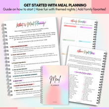 Load image into Gallery viewer, Weekly Meal Planner & Food Diary | Food Journal for Tracking Meals & Shopping, Grocery List | Meal Prep Planner | A5 Rainbow